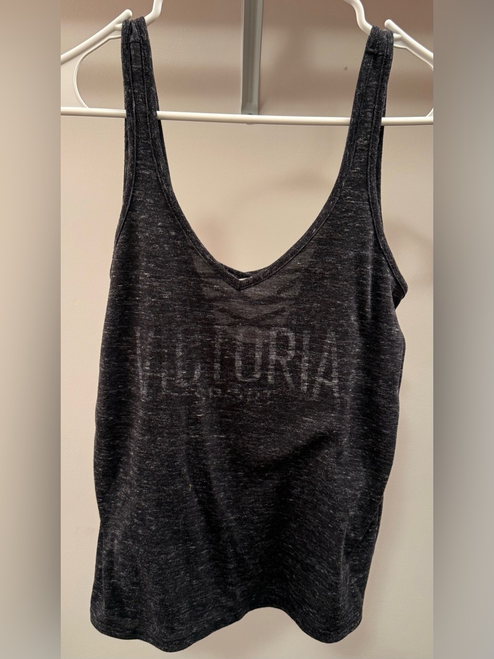 Victoria’s Secret Black V-Neck Graphic Tank Top
